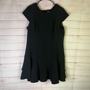 Eliza J Black Tiered Cap Sleeve‎ Dress Size 16
